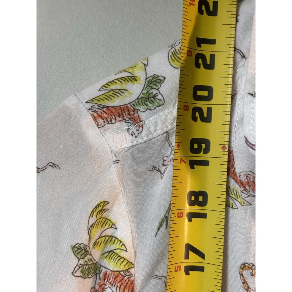 Anthropologie Maeve Jungle Tigers Tropical Print Long Sleeve Blouse size 0 - Picture 9 of 9